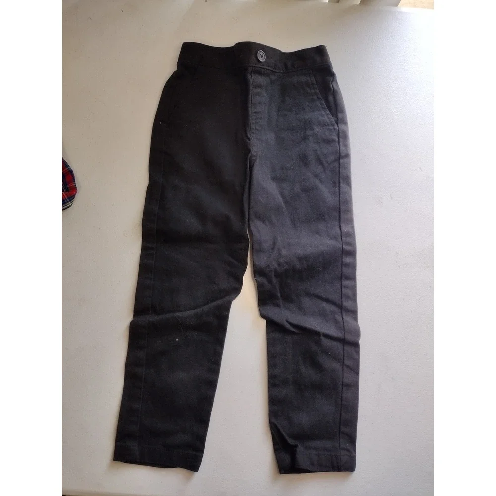 Wonder Nation Boys 3pc Holiday Set Plaid‎ Shirt Grey Vest Black Pants 5T